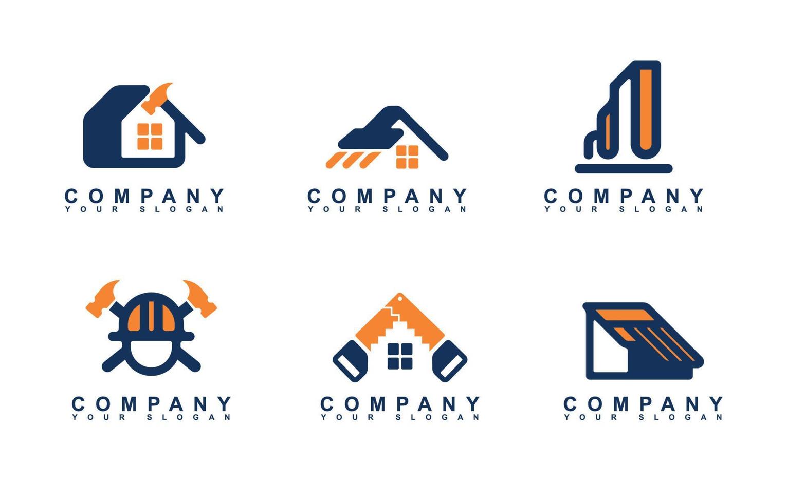 conjunto de logotipo de construção vetor