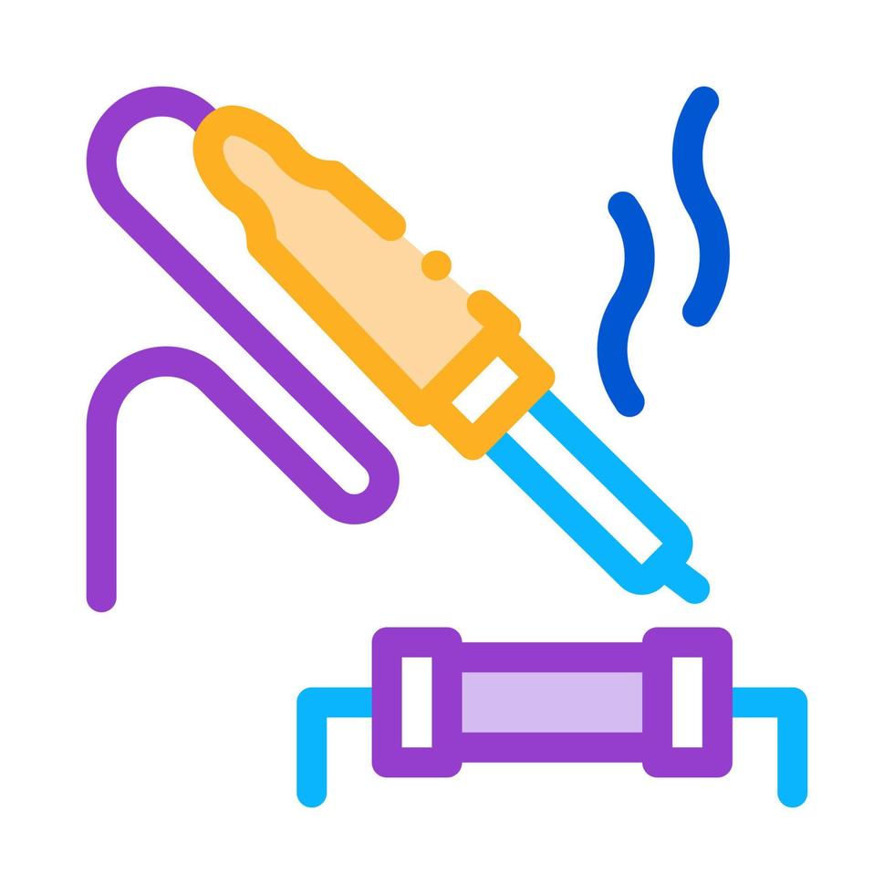 ilustração de contorno vetorial de ícone de resistor de solda de ferro de solda vetor