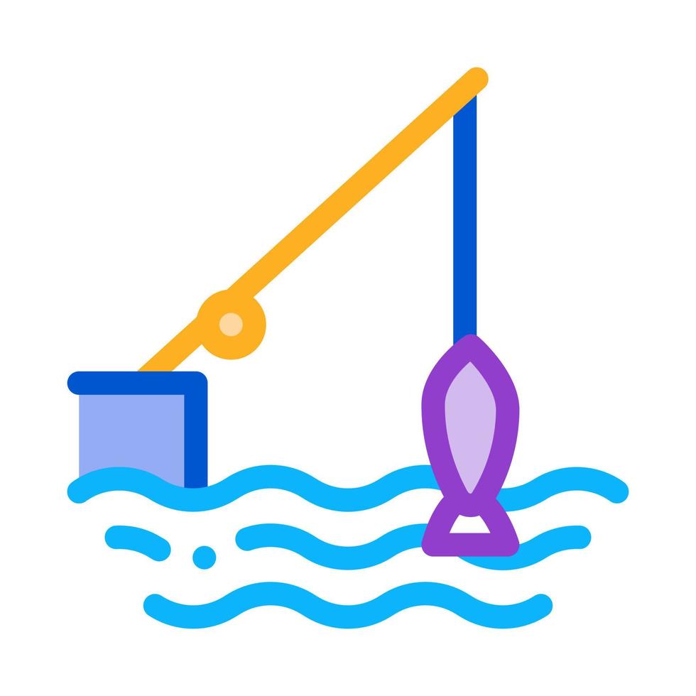 ilustração de contorno de vetor de ícone de vara de pesca