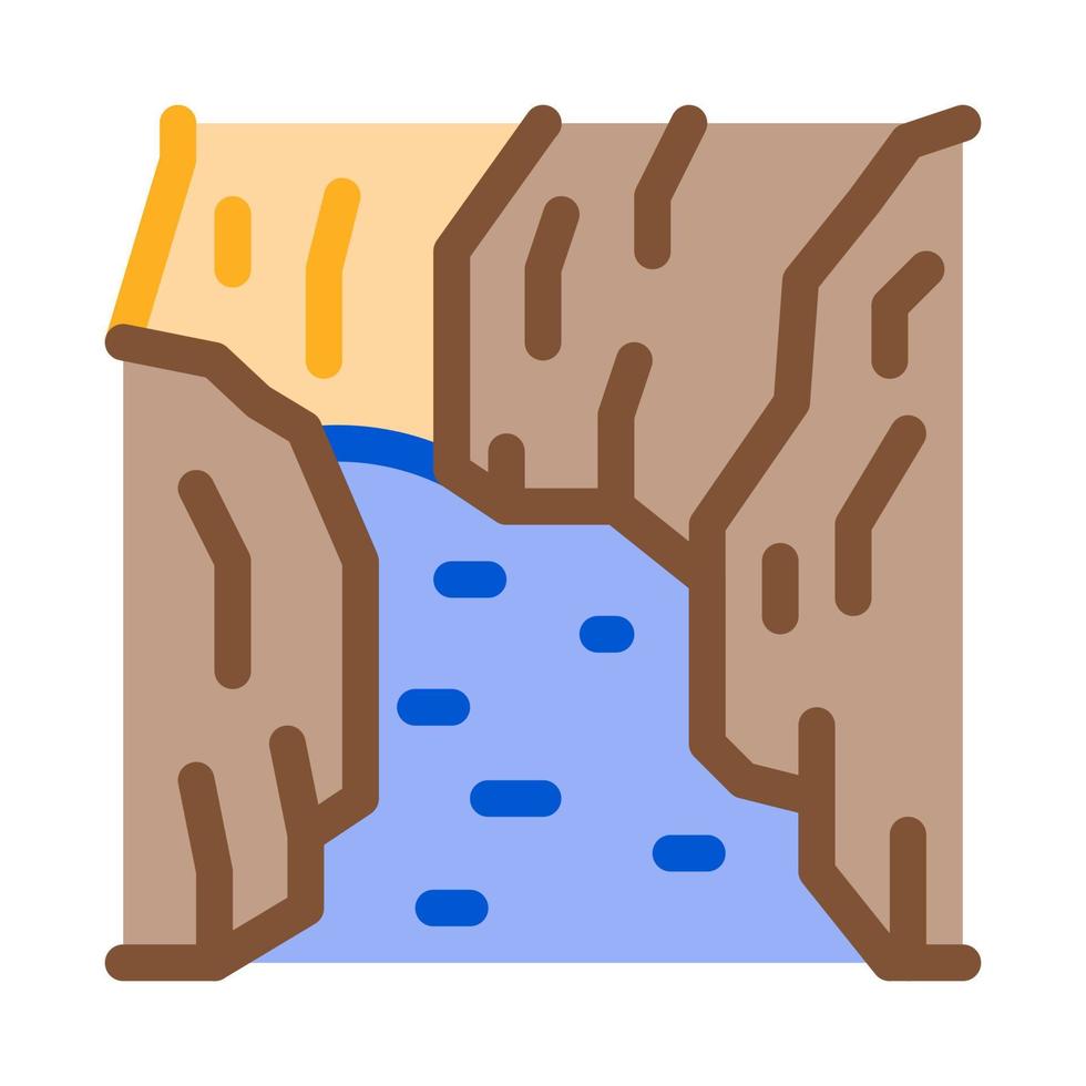 rio fluindo entre diferentes tipos de árvores ilustração de contorno do vetor ícone