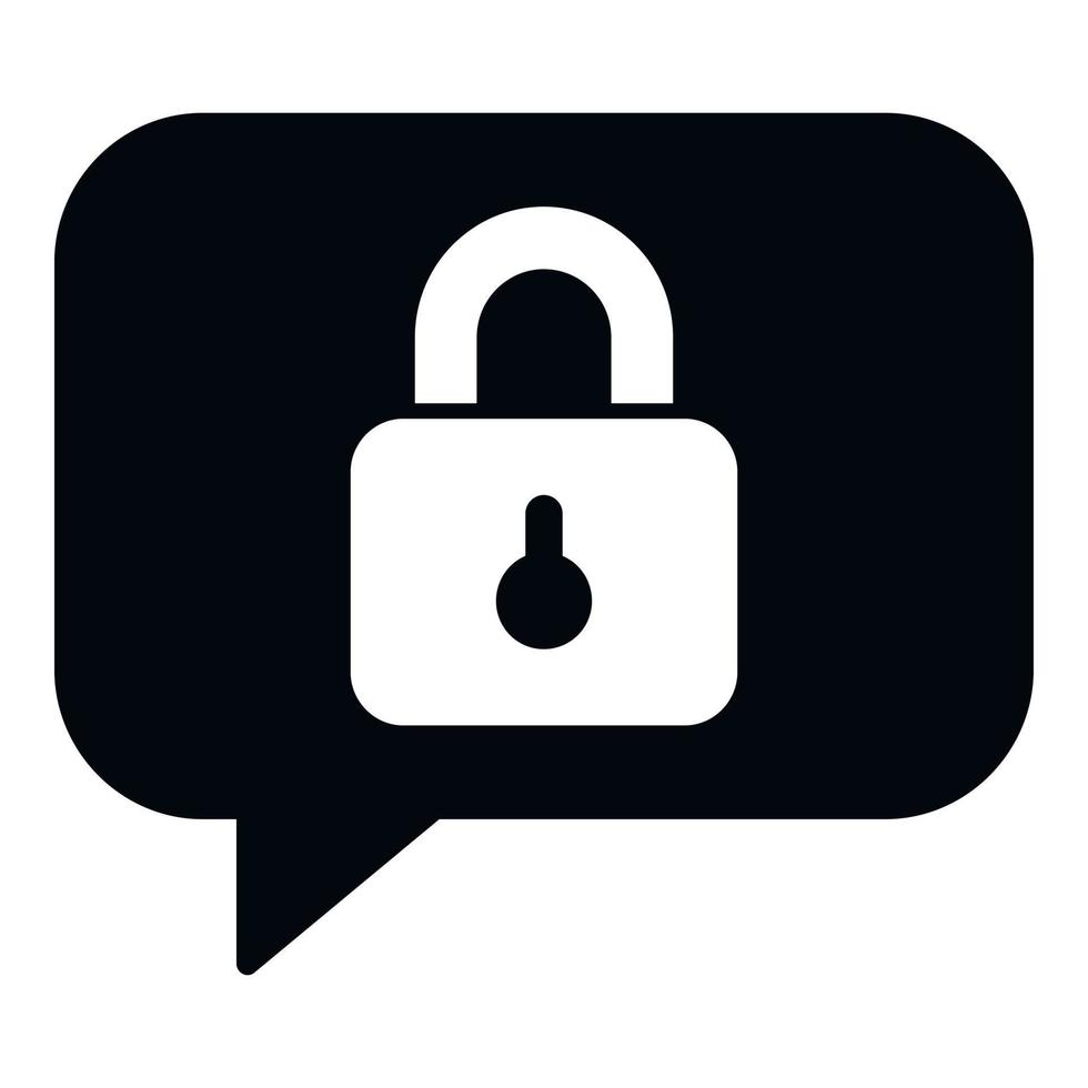 vetor simples de ícone de mensagem de bloqueio. Código de segurança