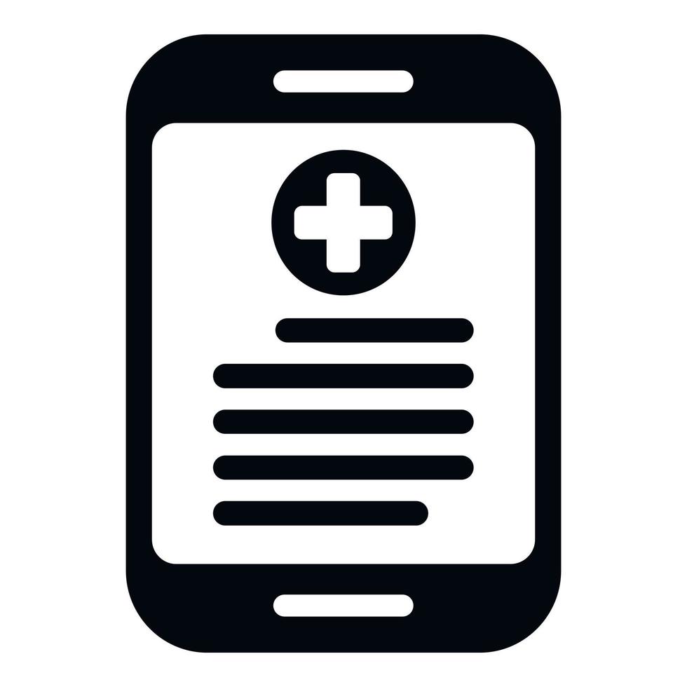 vetor simples do ícone do cartão médico do tablet. médico paciente