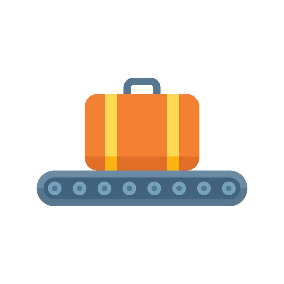 vetor plano do ícone da linha de bagagem. avião do aeroporto