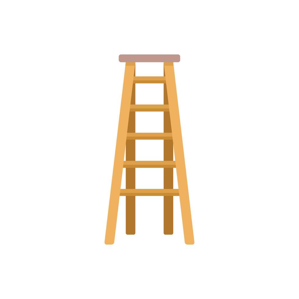vetor plana de ícone de escada de madeira. escada de construção