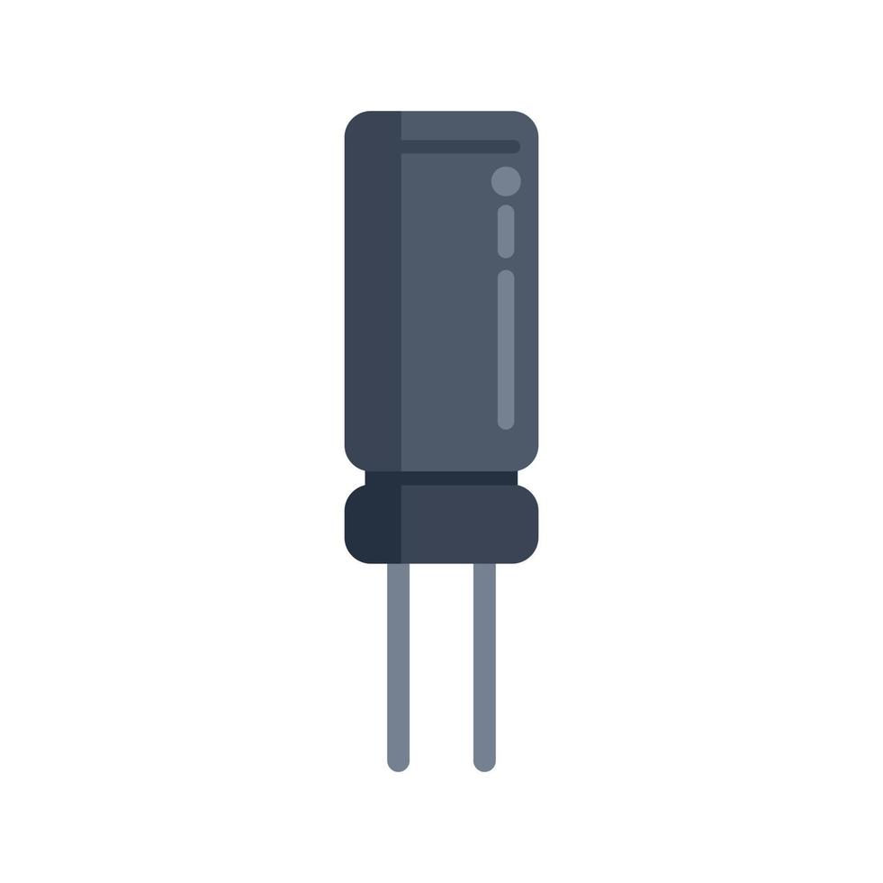 vetor plano do ícone do resistor central. circuito elétrico