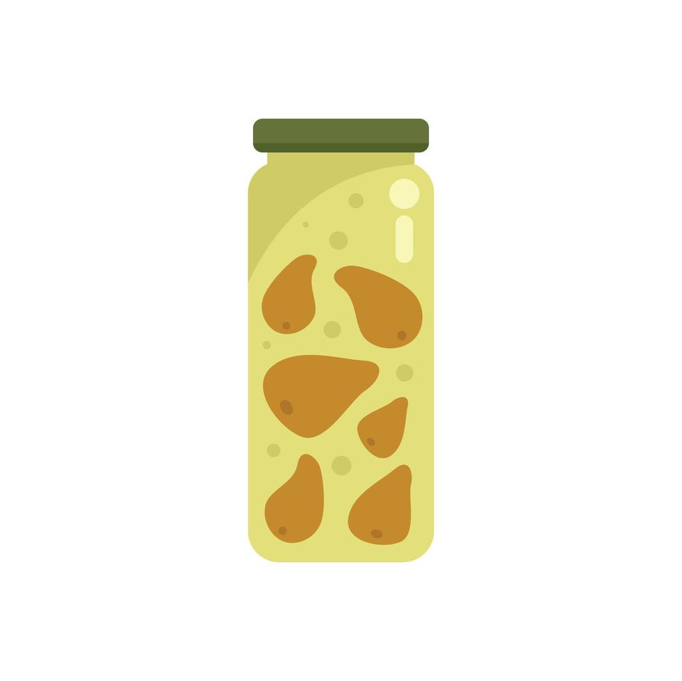 pickle pêra ícone plana vector. comida de vidro vetor