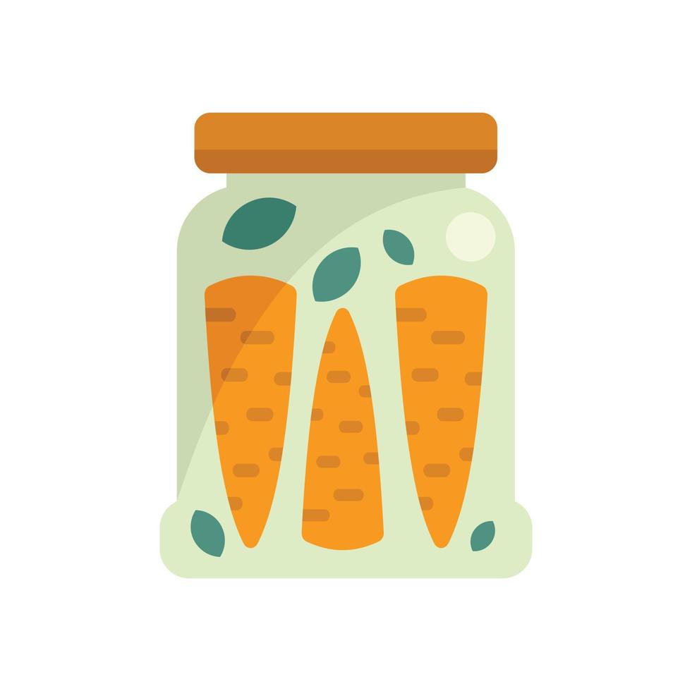 vetor plano de ícone de cenoura enlatada. picles de comida