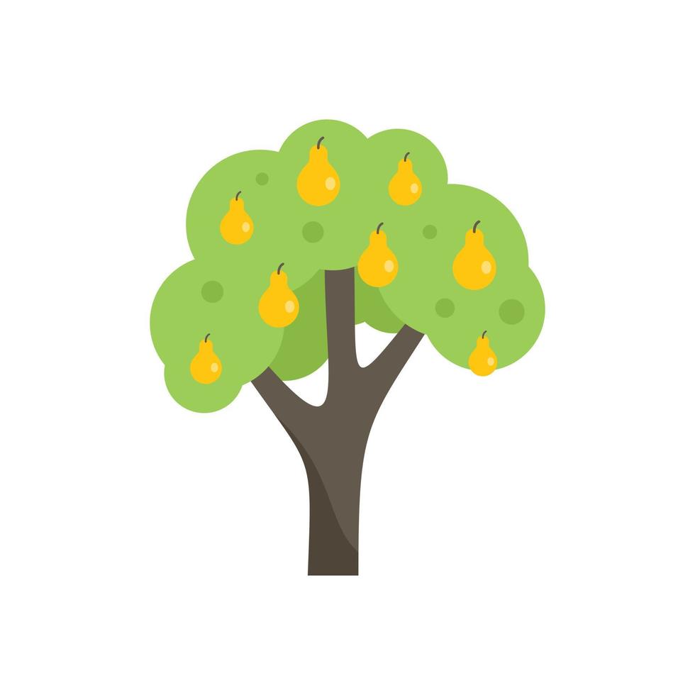 vetor plano de ícone de árvore de fruta de pêra. planta de jardim