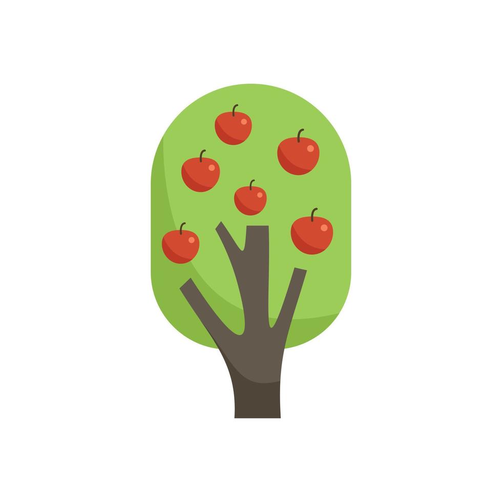 vetor plano do ícone da árvore de maçã do jardim. planta frutífera