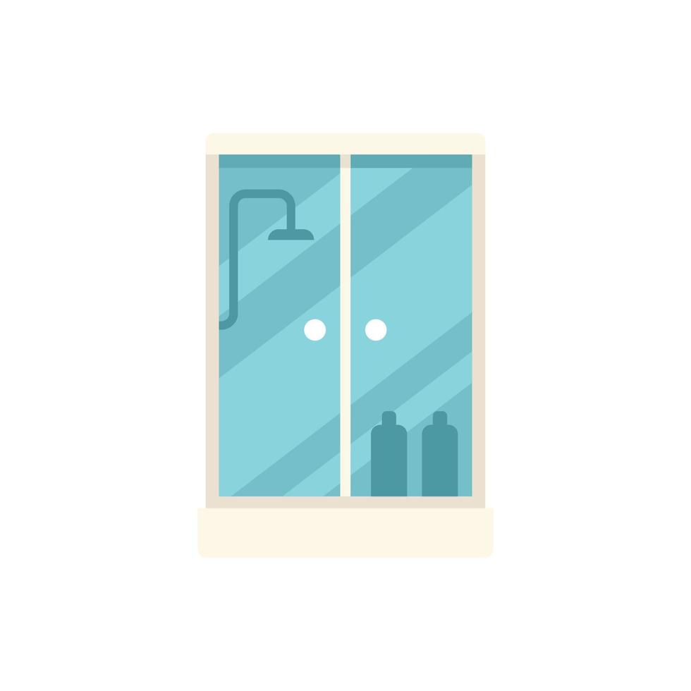 vetor plana do ícone da cabine do chuveiro do apartamento. porta de vidro