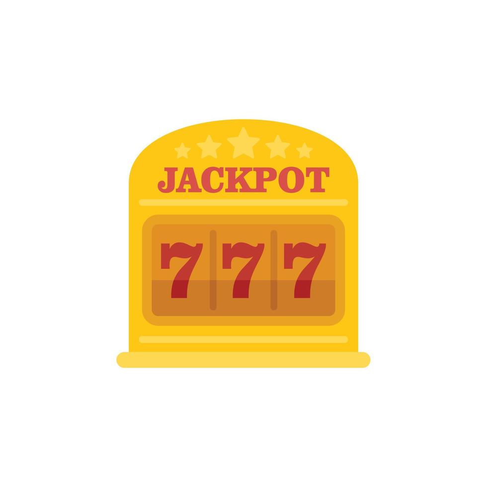 vetor plano do ícone do jackpot. slot da sorte