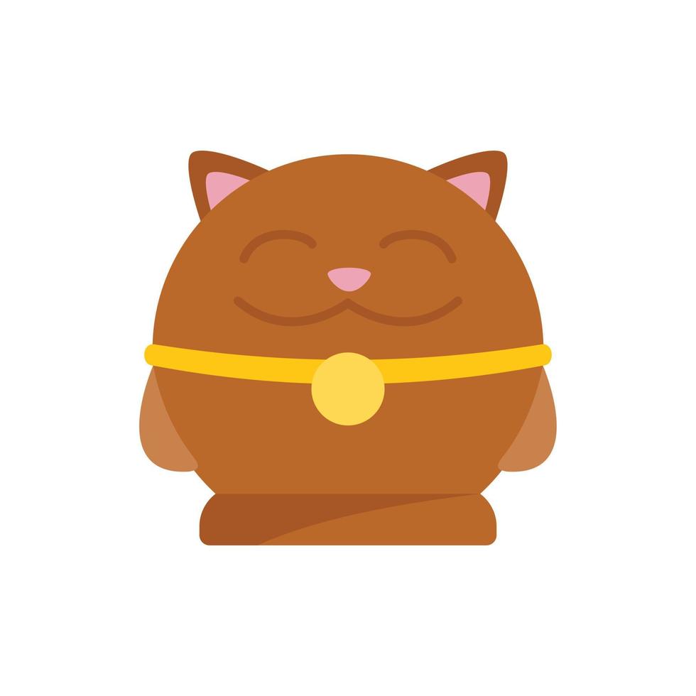 vetor plana de ícone de gato da sorte de charme. neko japão