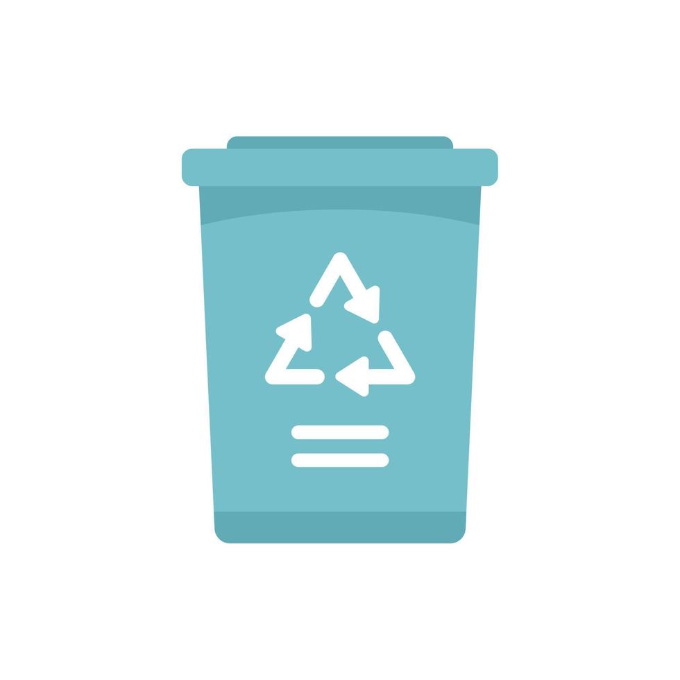 Recicle o vetor plano do ícone do recipiente. garrafa ecológica