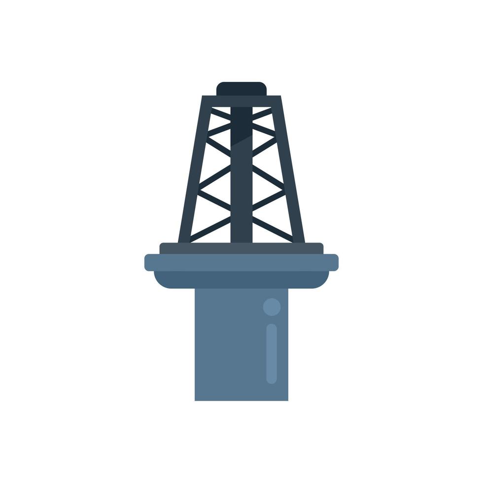 vetor plana do ícone da torre da plataforma. óleo do mar