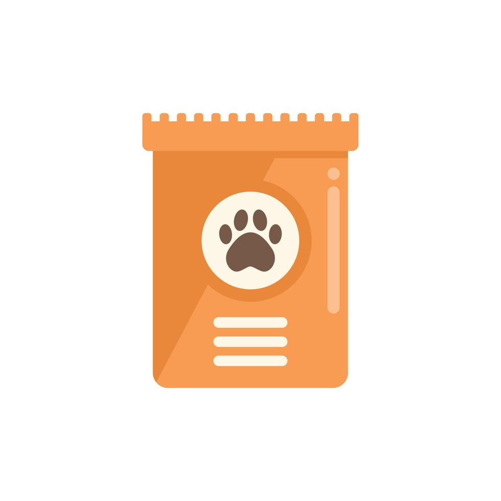 vetor plano do ícone do pacote de comida de cachorro líquido. animal de estimação
