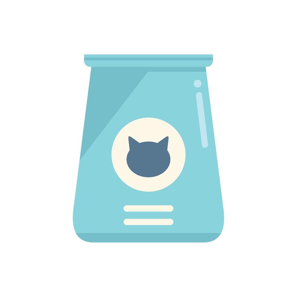 vetor plano de ícone de pacote de gato completo. lata de alimentação