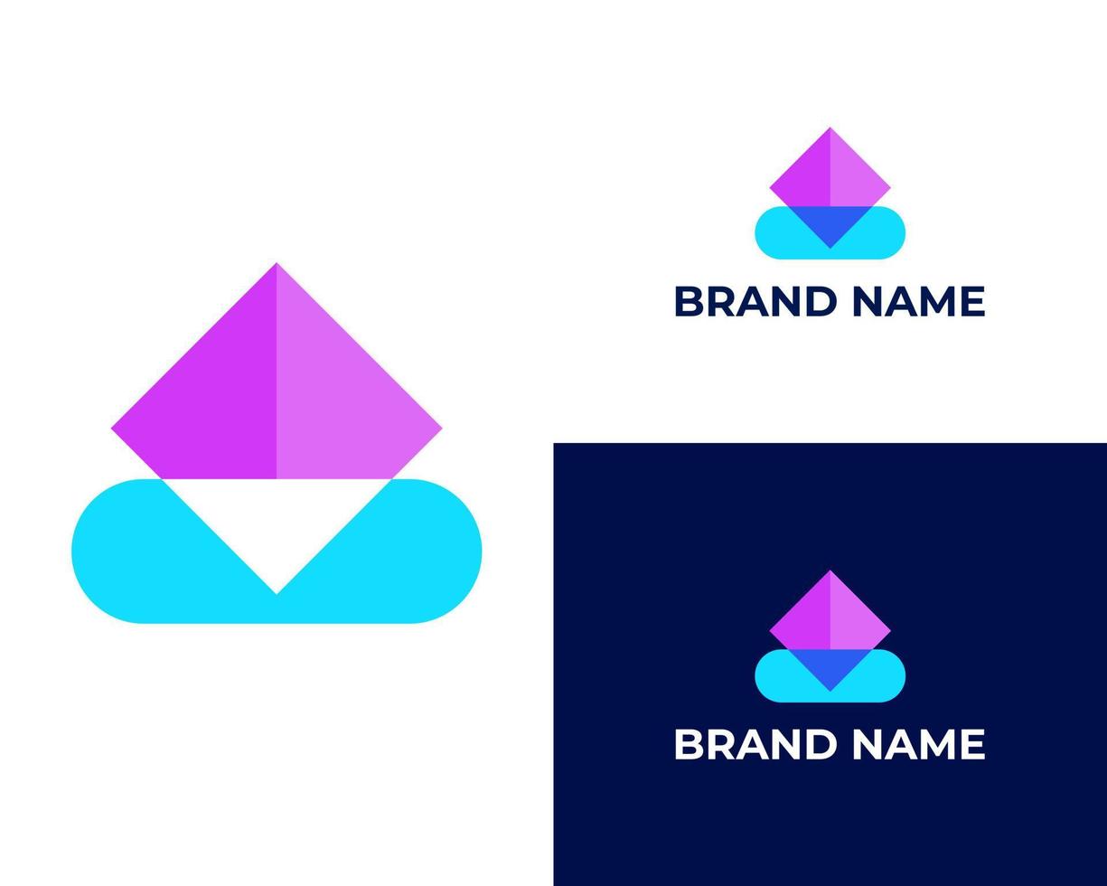 design de logotipo premium letra v vetor