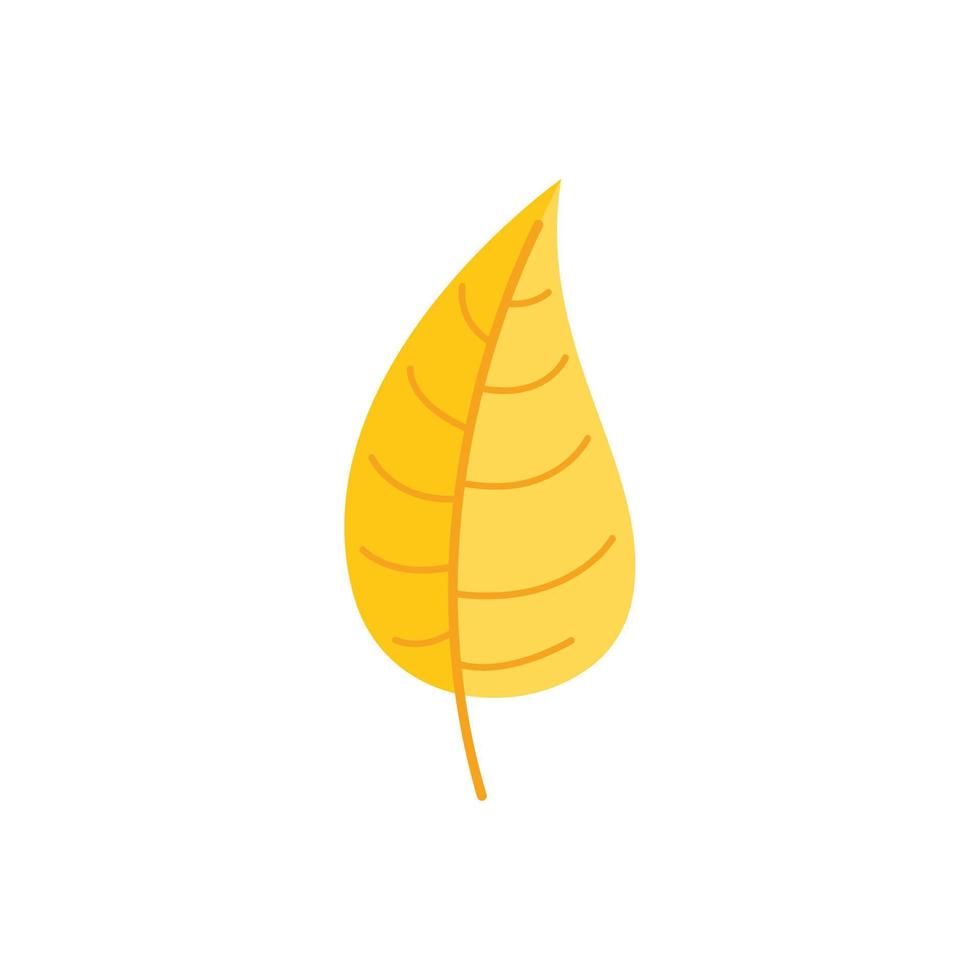 vetor plano de ícone de folha amarela. folhagem da árvore