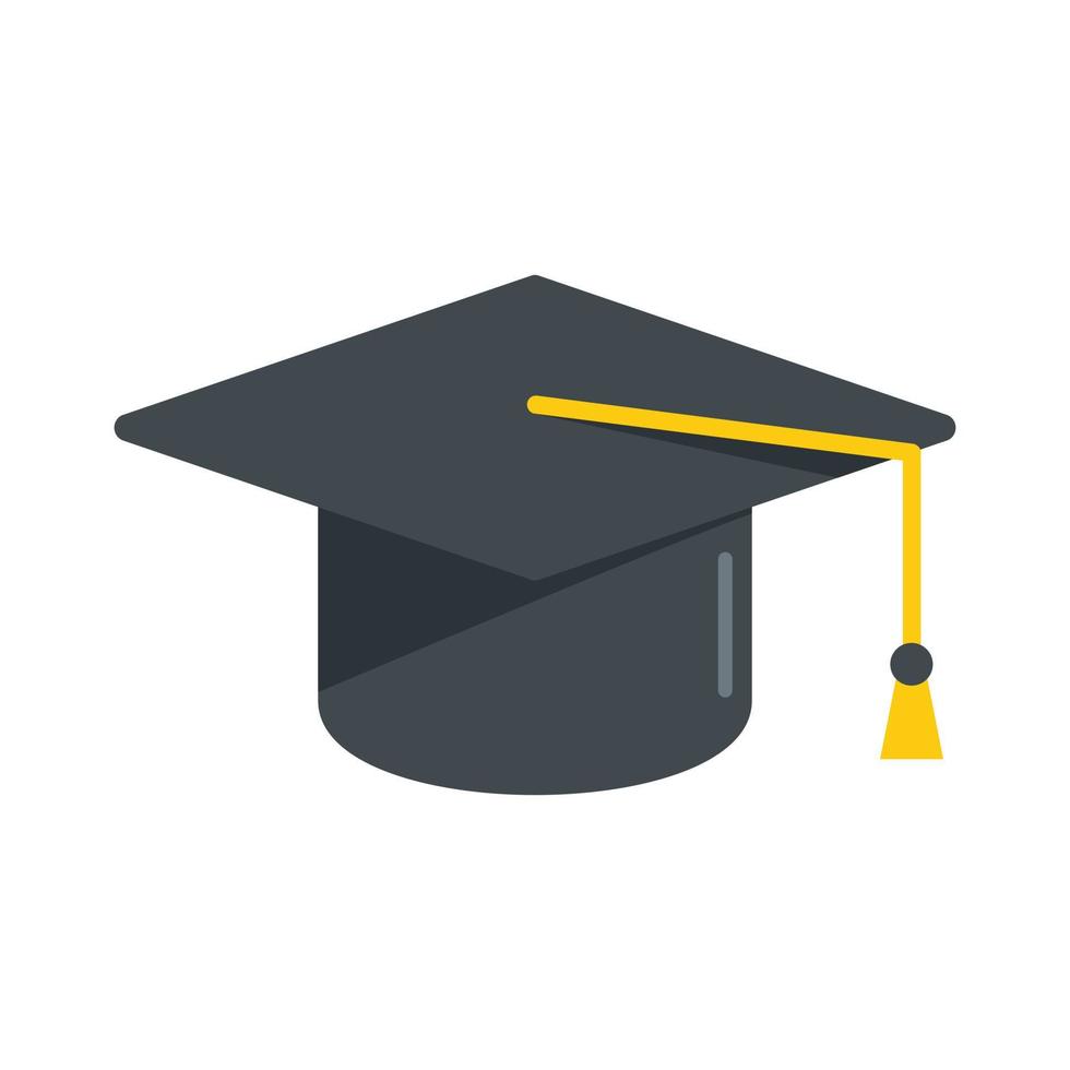vetor plana do ícone do chapéu da escola de pós-graduação. diploma de faculdade
