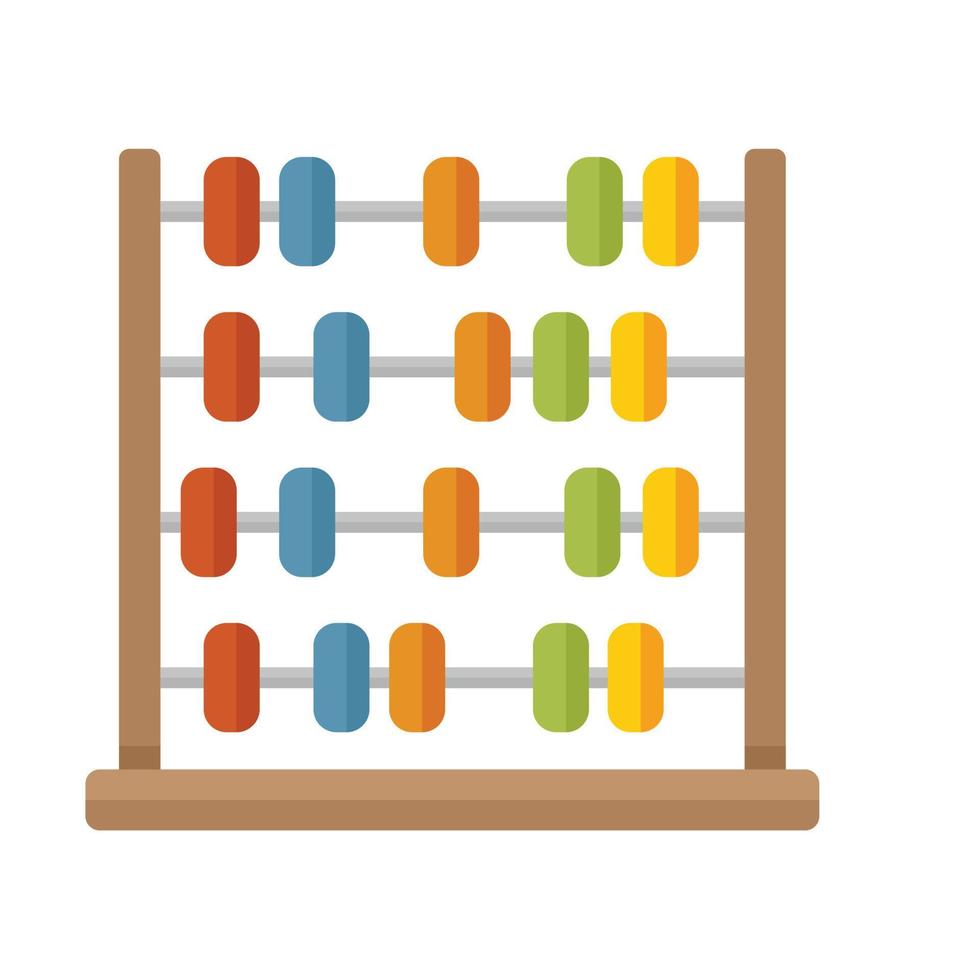 vetor plano de ícone de ábaco aritmético. calculadora matemática