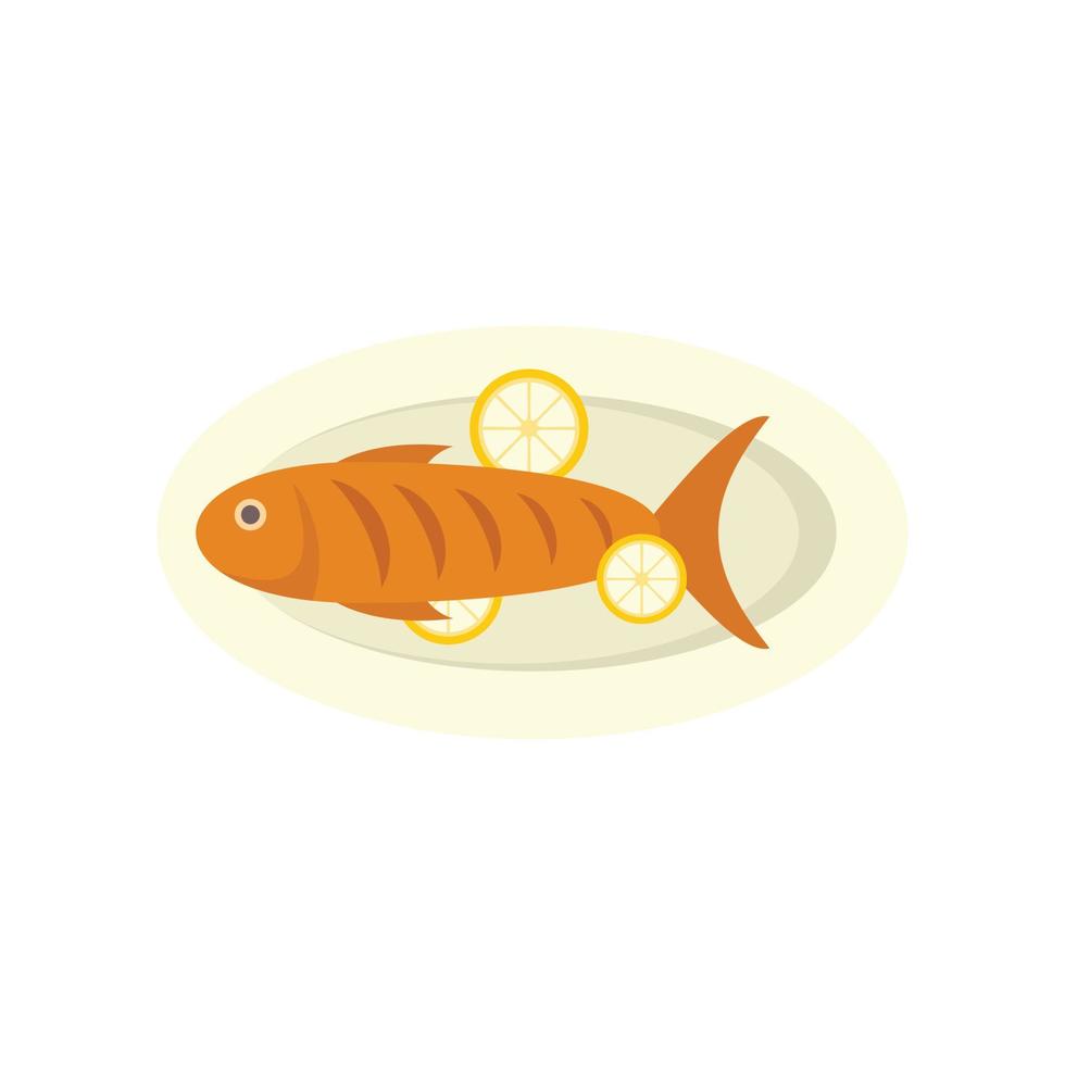 ícone de peixe do mar de comida grécia, estilo simples vetor