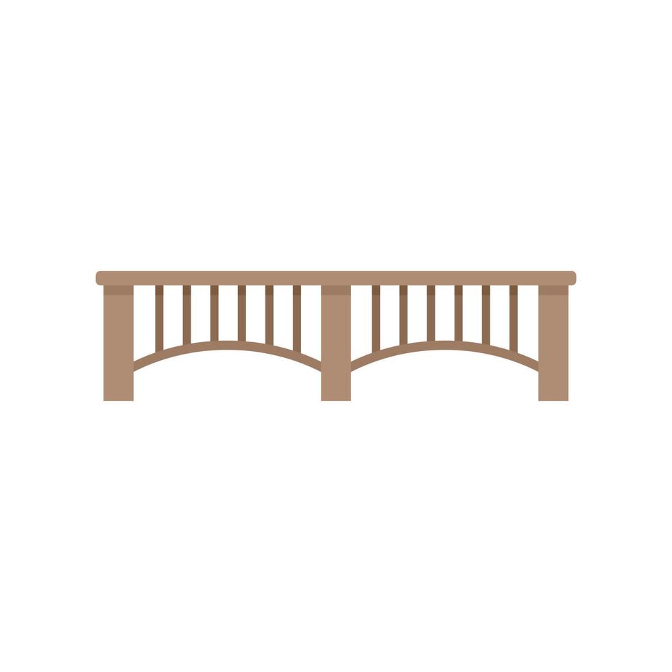 vetor plana de ícone de ponte de madeira. ponte de corda de madeira
