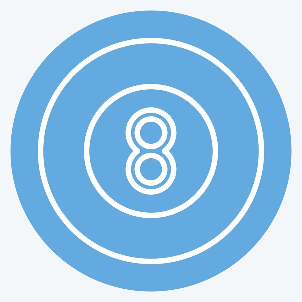 bola oito do ícone. relacionado ao símbolo de equipamentos esportivos. estilo de olhos azuis. design simples editável. ilustração simples vetor