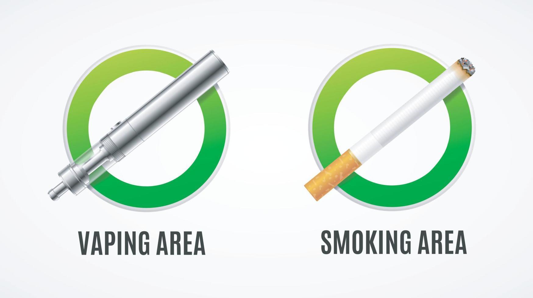 conceito de área vaping e fumante 3d detalhado realista. vetor
