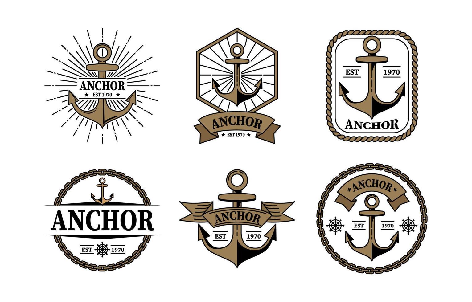 logotipo da âncora do navio vetor