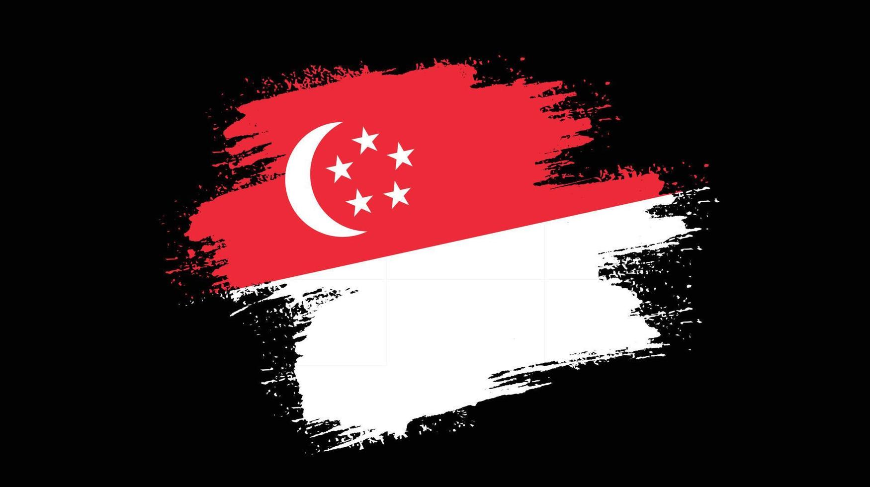 bandeira de textura grunge de singapura vetor