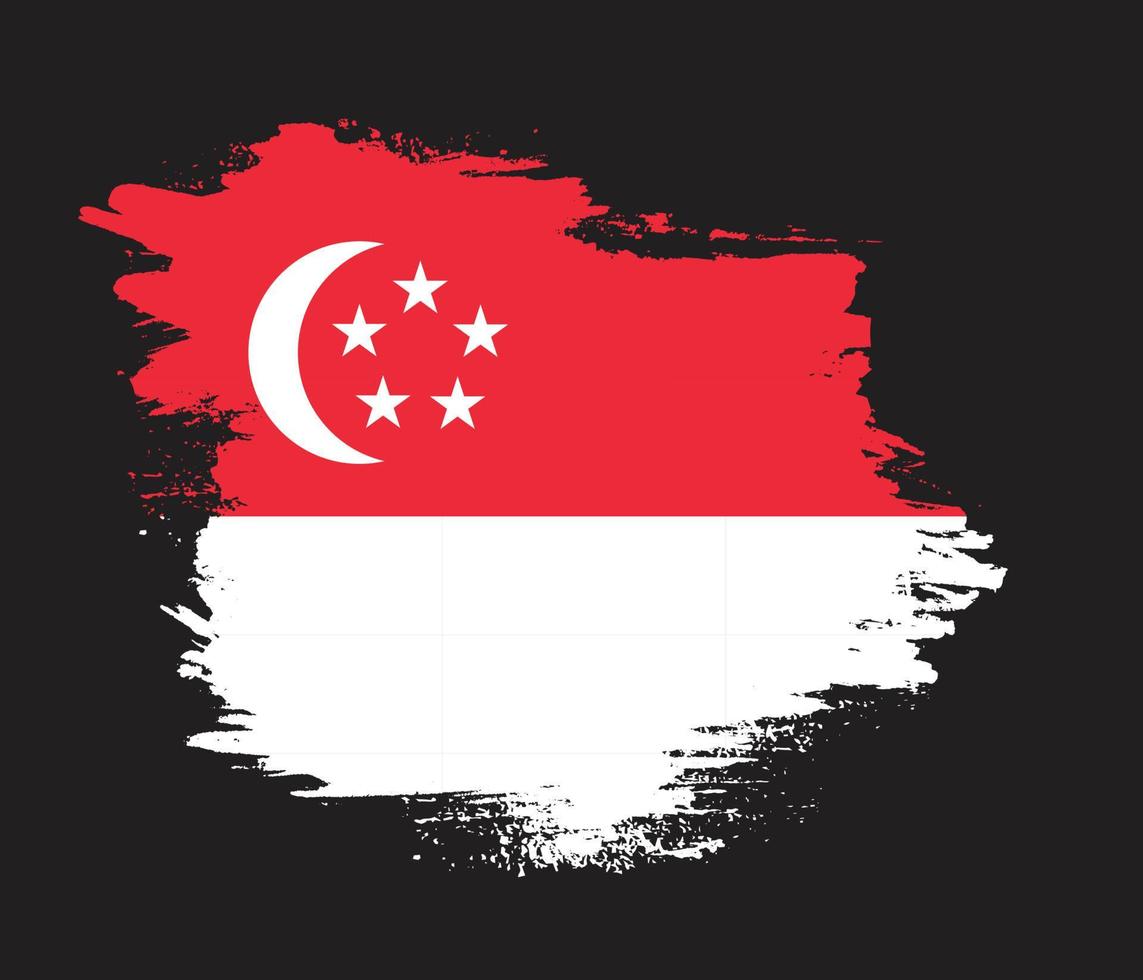 novo vetor vintage de bandeira grunge de singapura