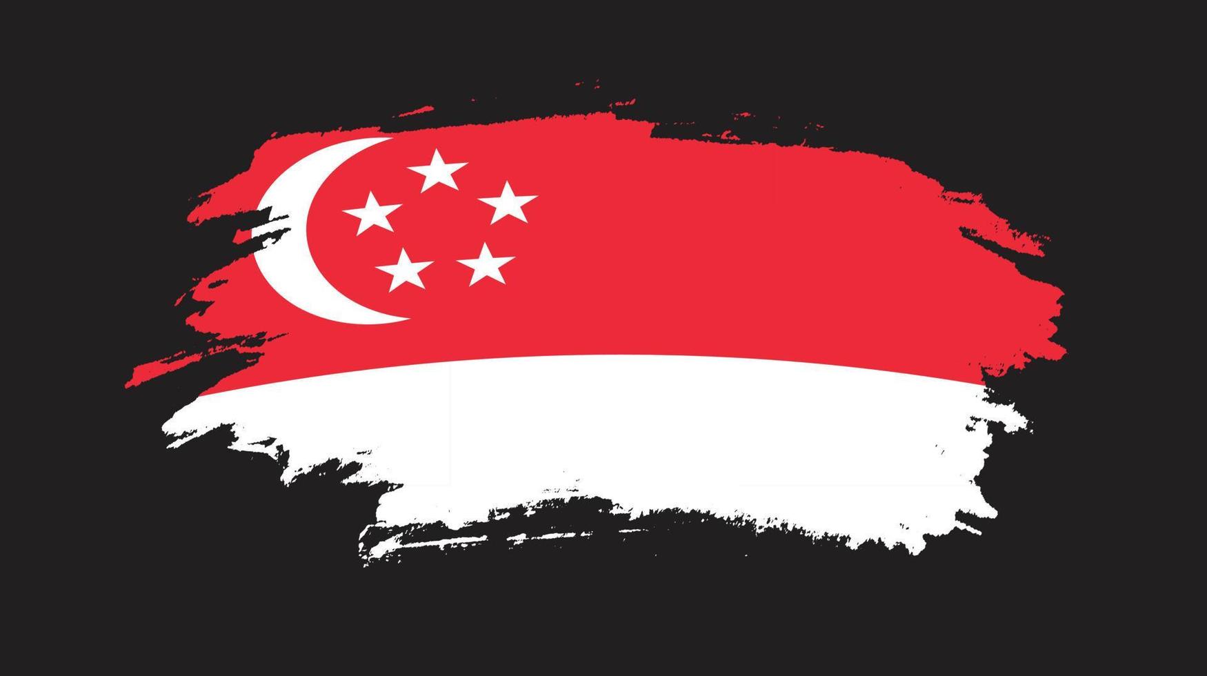 novo vetor de bandeira abstrata de pintura à mão de singapura