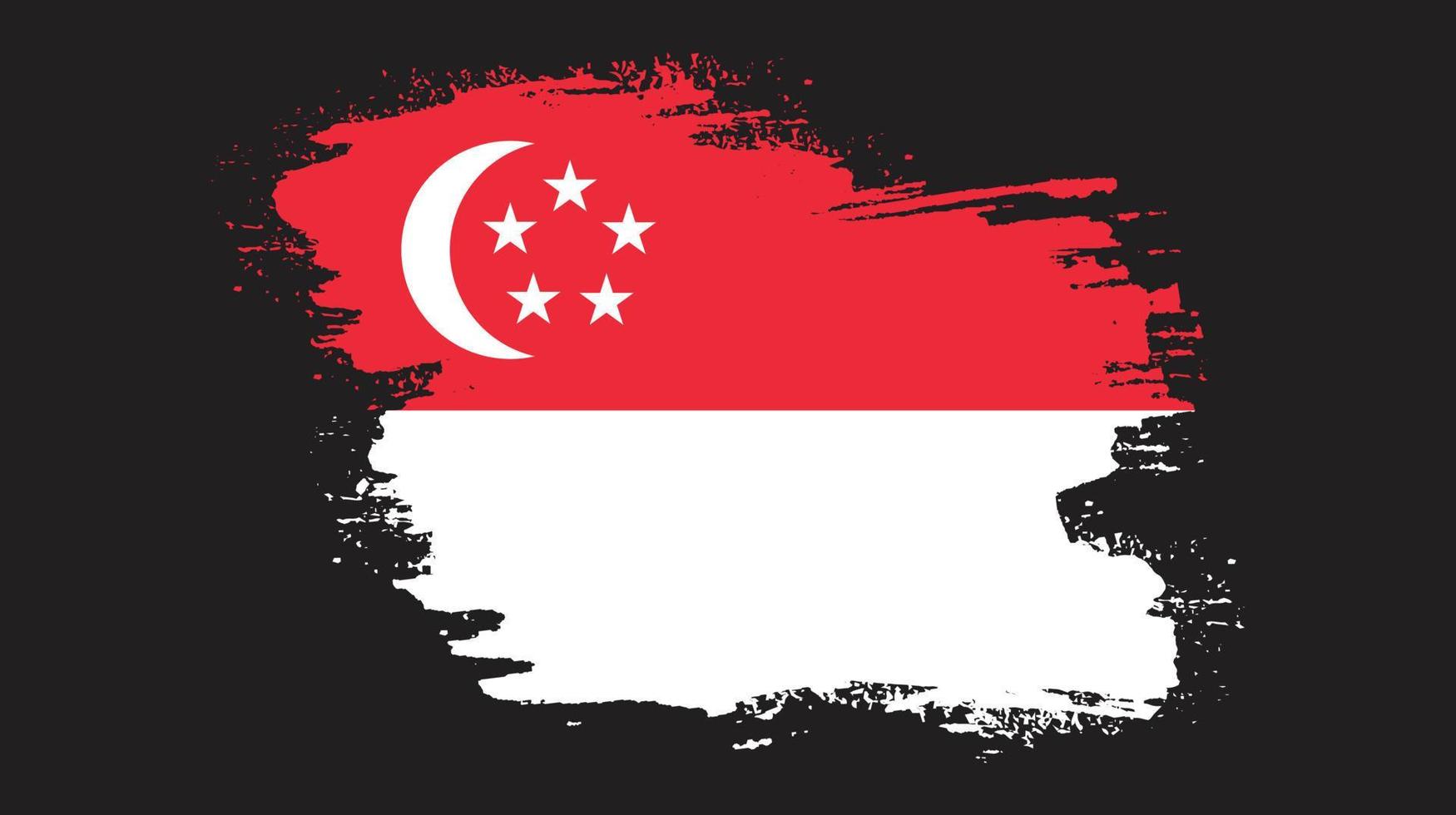 novo vetor de bandeira abstrata de pintura à mão de singapura