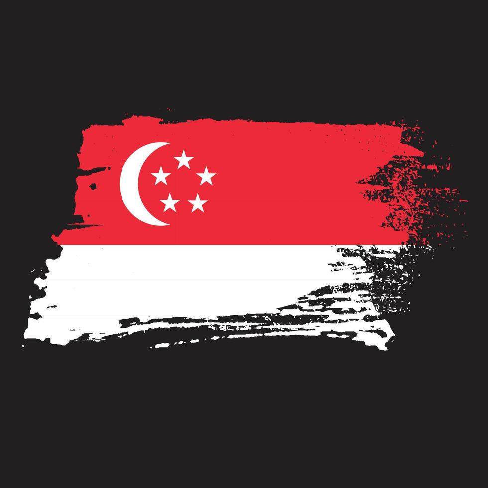 vetor de bandeira abstrata de textura grunge de singapura