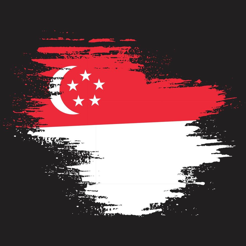 novo vetor de bandeira de singapura de textura colorida