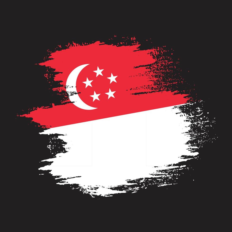 novo design de bandeira grunge de singapura vetor