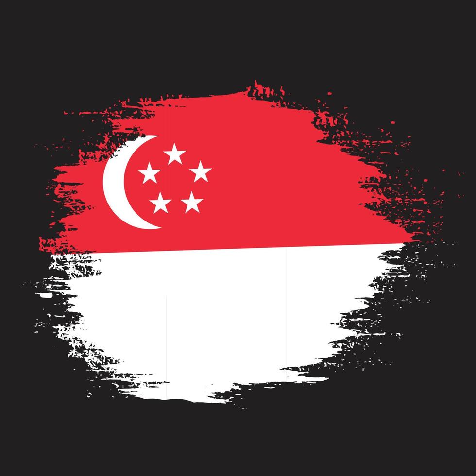 vetor de bandeira de singapura de efeito de pincel profissional