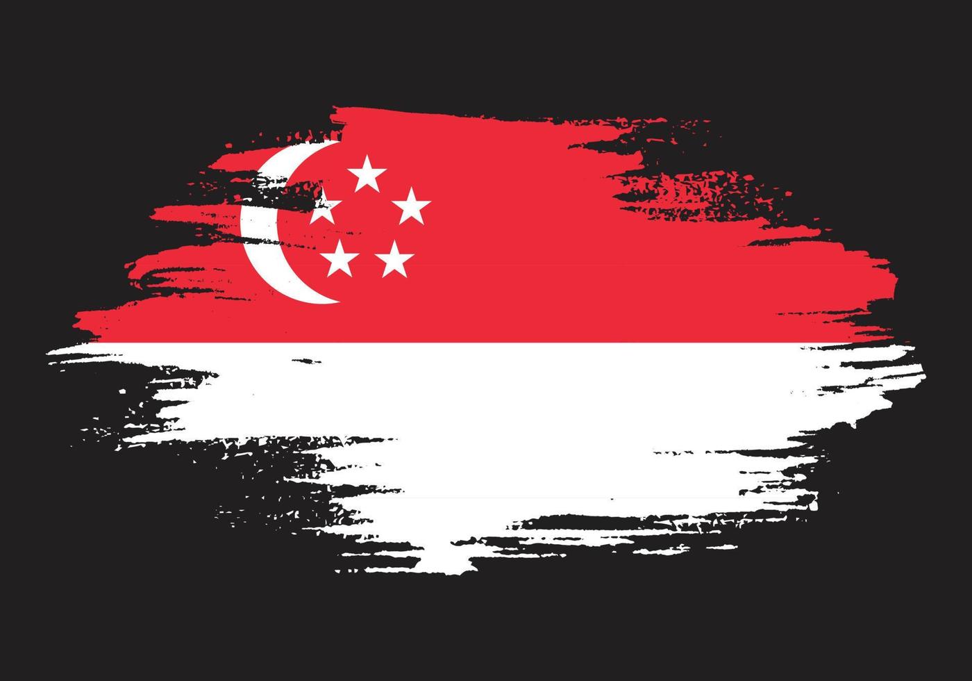 vetor de bandeira de textura grunge desbotada de singapura