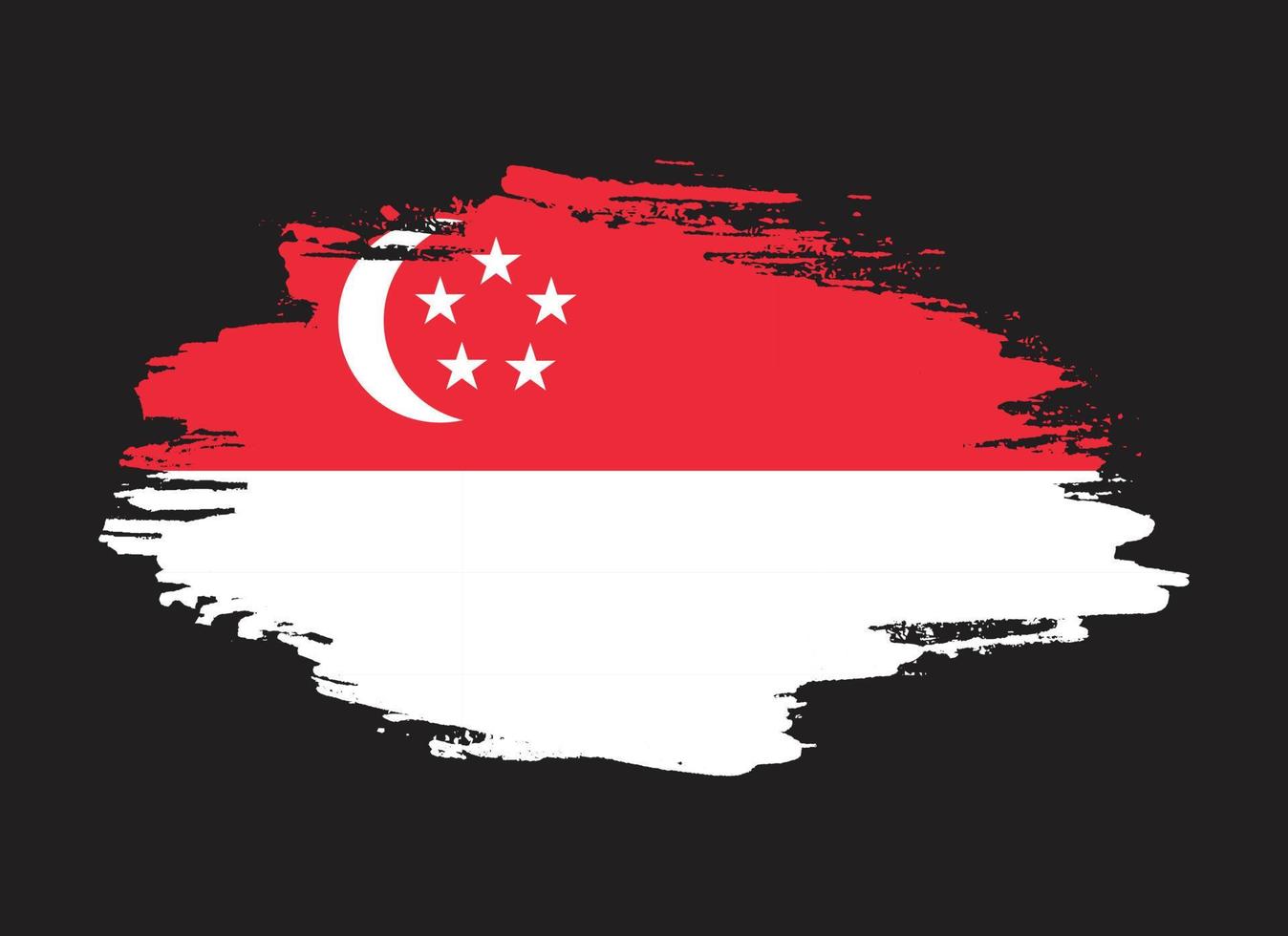 vetor de bandeira de textura grunge de singapura