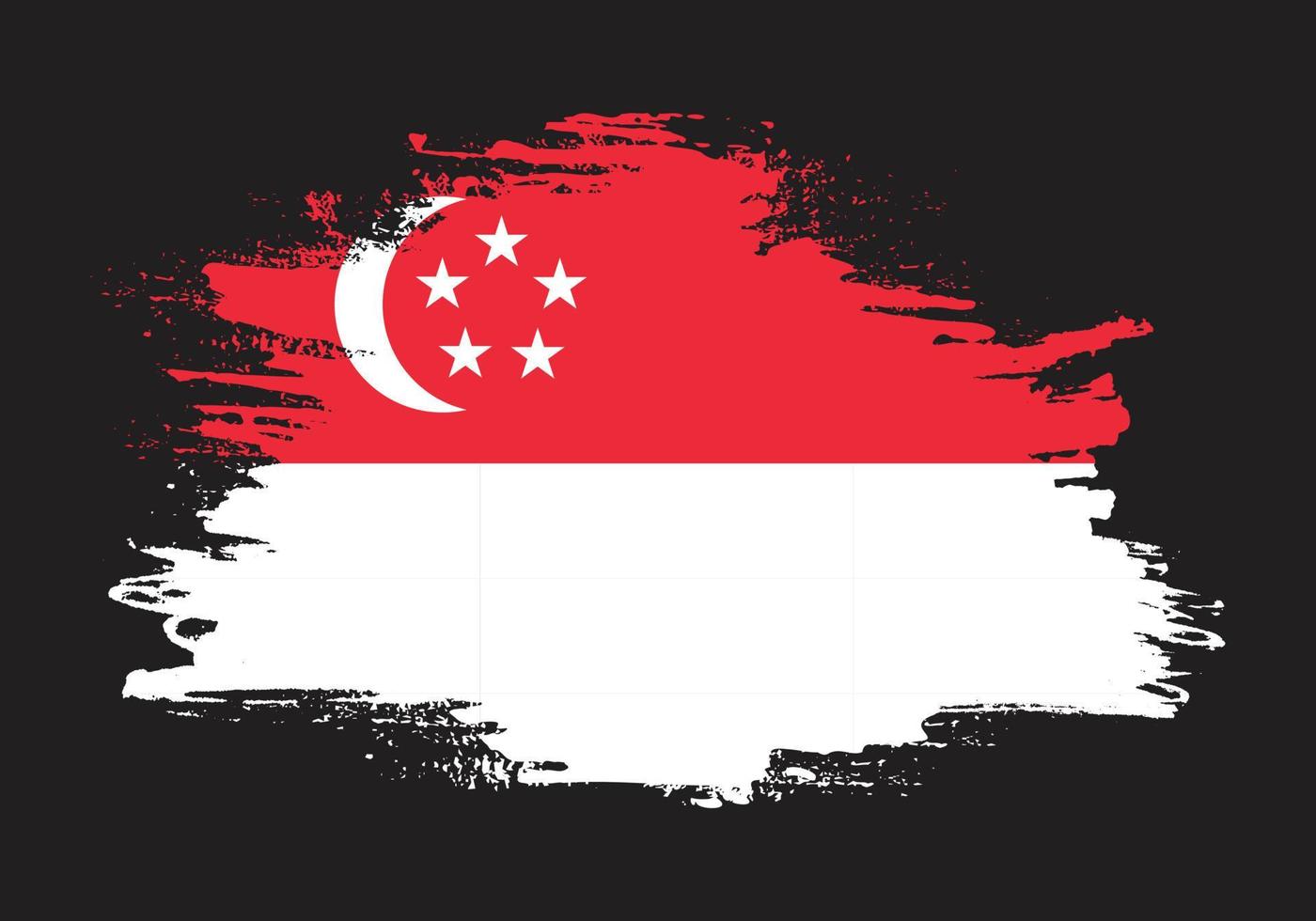 vetor de bandeira de singapura de textura gráfica colorida grunge