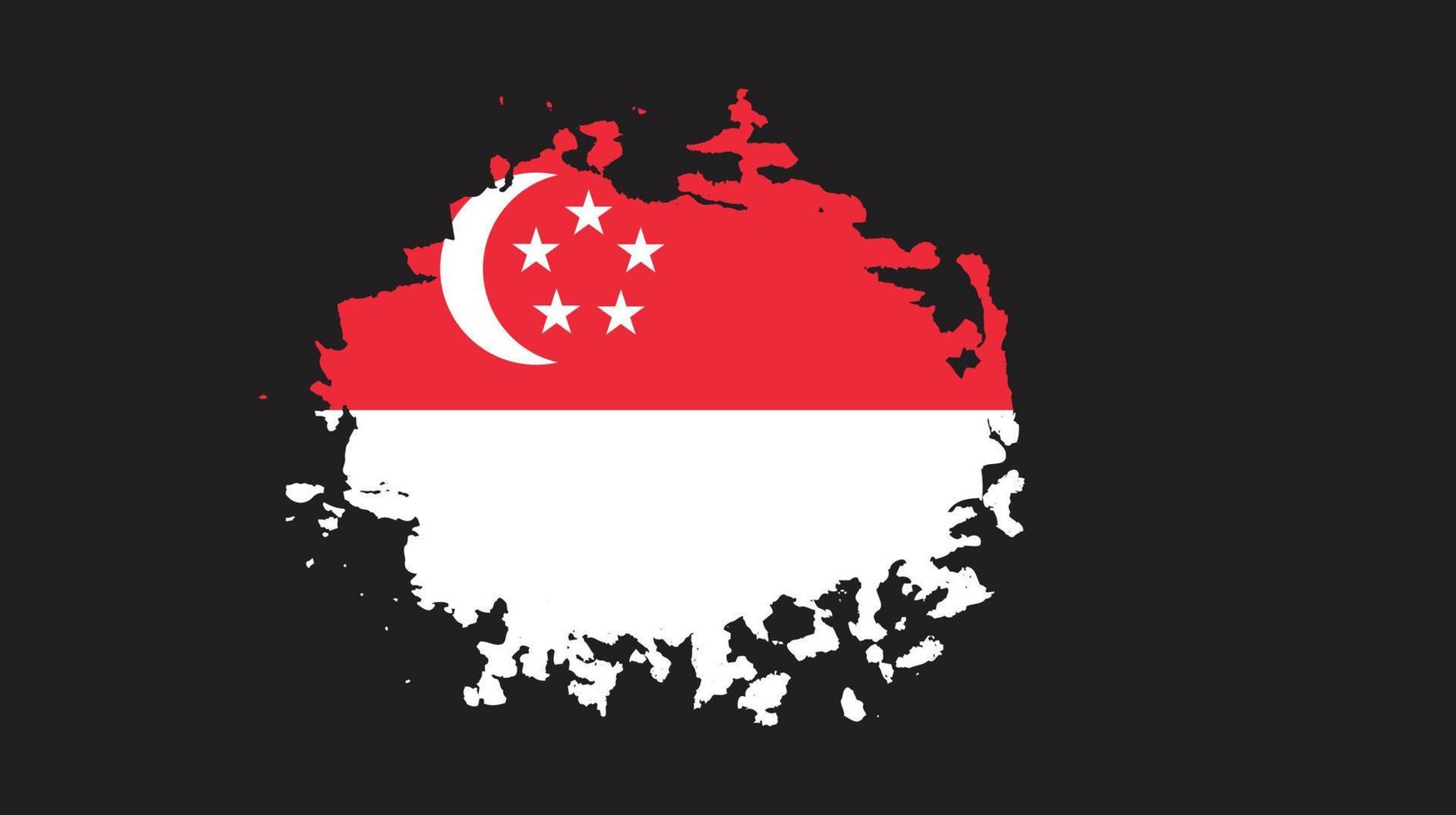 vetor de bandeira de singapura pincelada de tinta