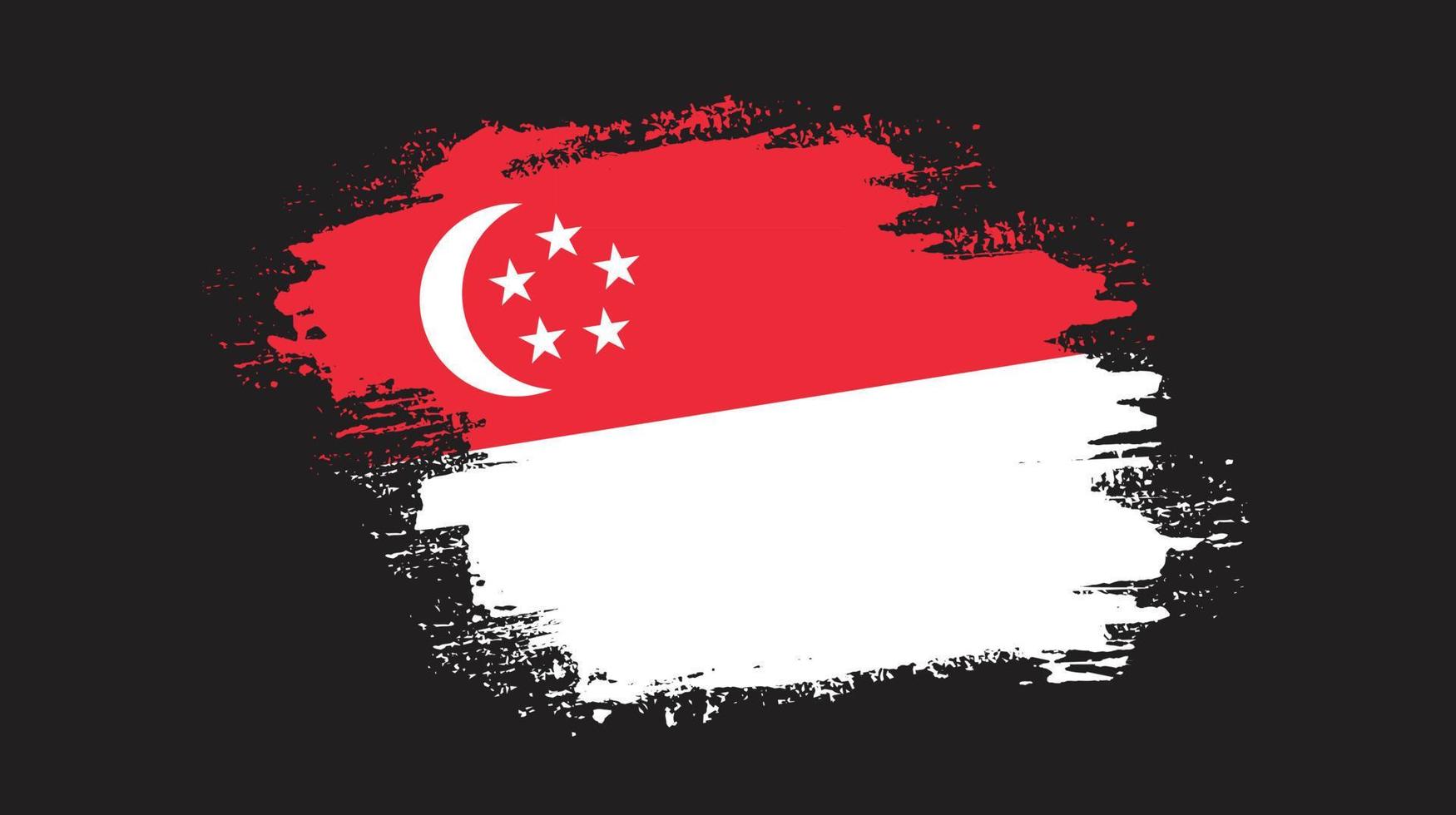 vetor de bandeira de singapura livre de pinceladas