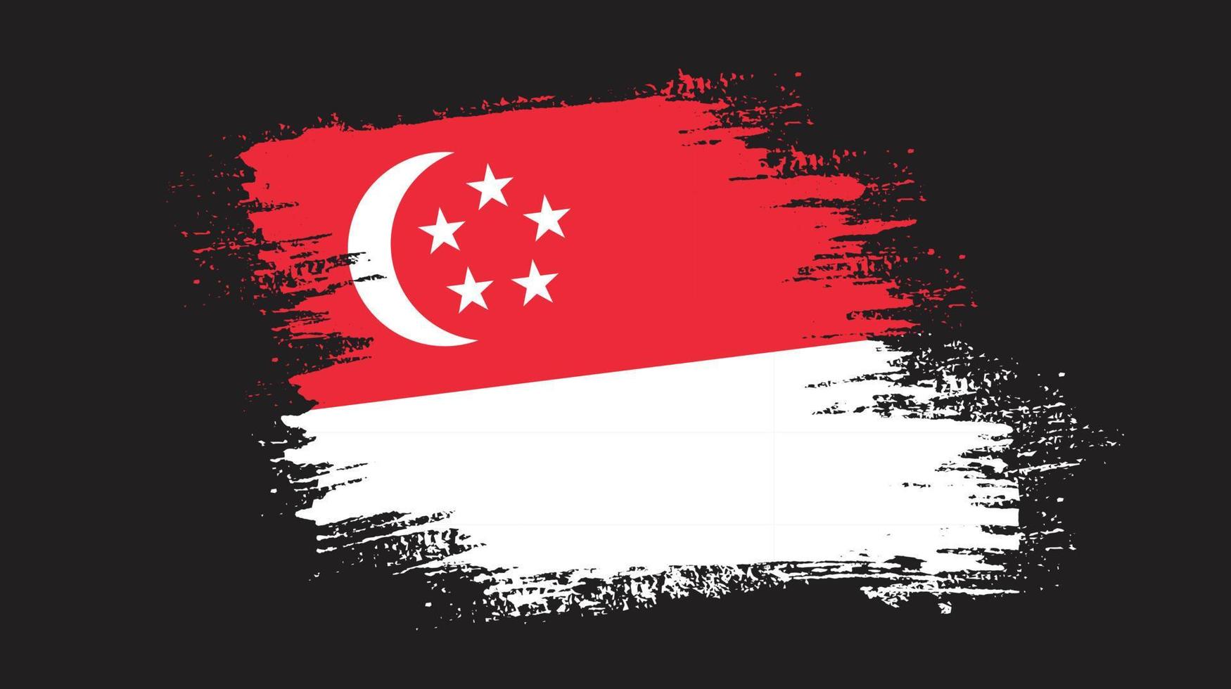 splatter pincelada vetor de bandeira de singapura