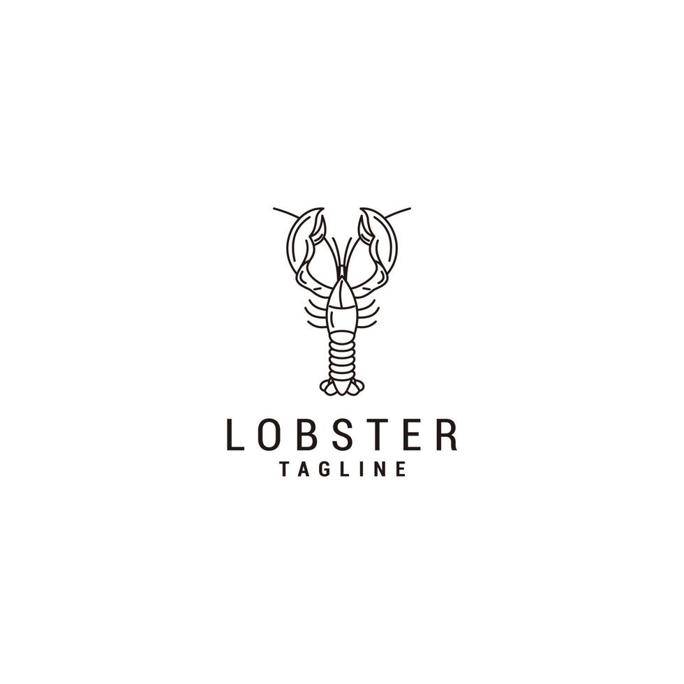 vetor de ícone de design de logotipo de lagosta