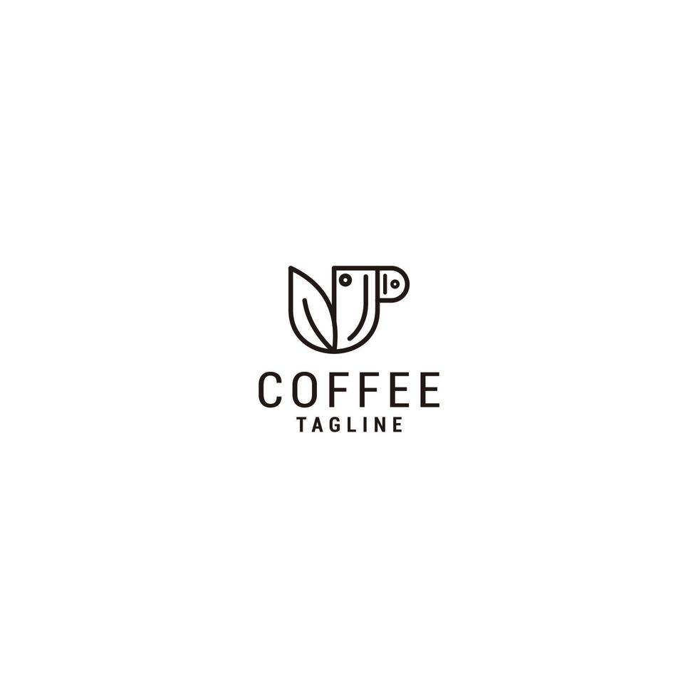vetor de ícone de design de logotipo verde café