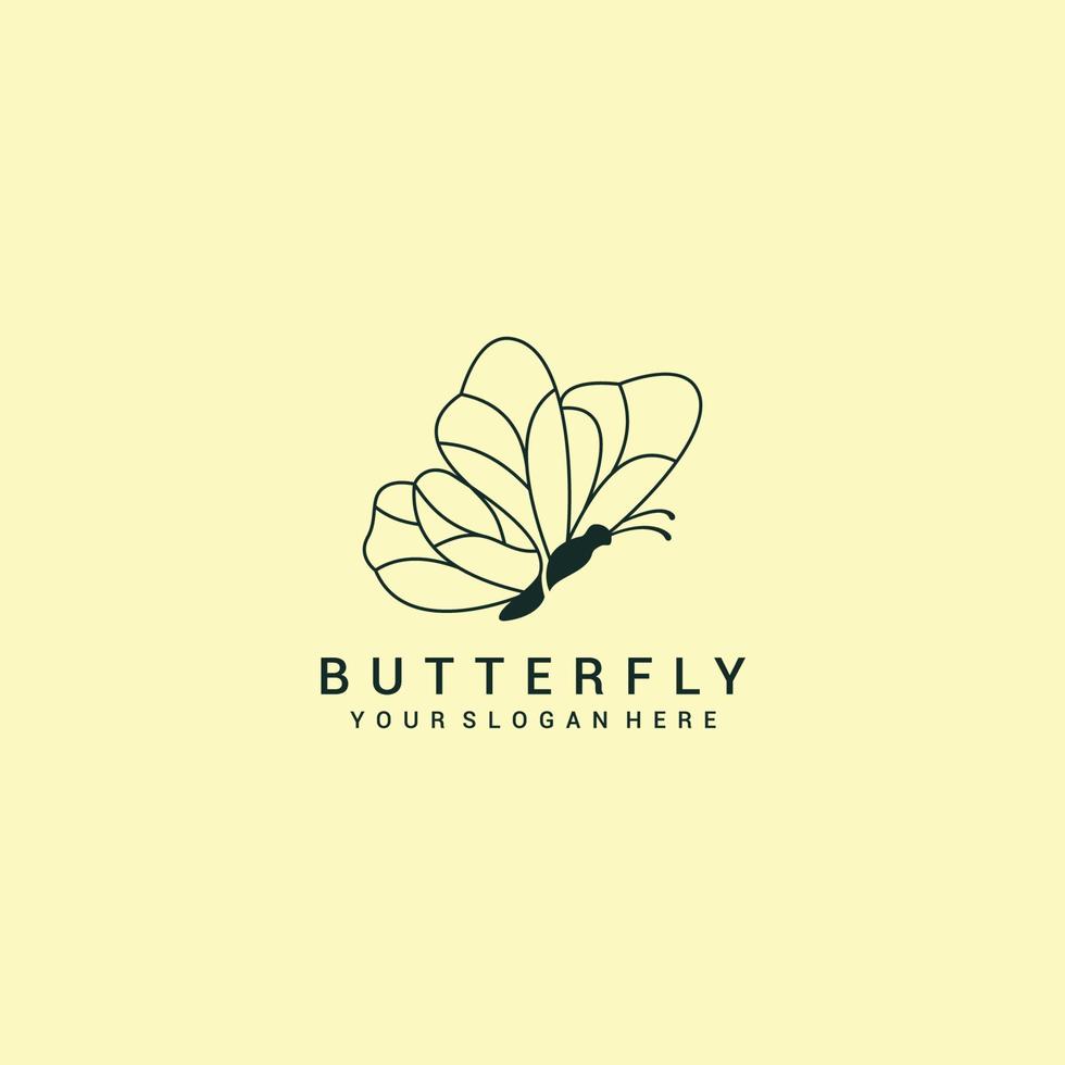 vetor de ícone de design de logotipo de borboleta