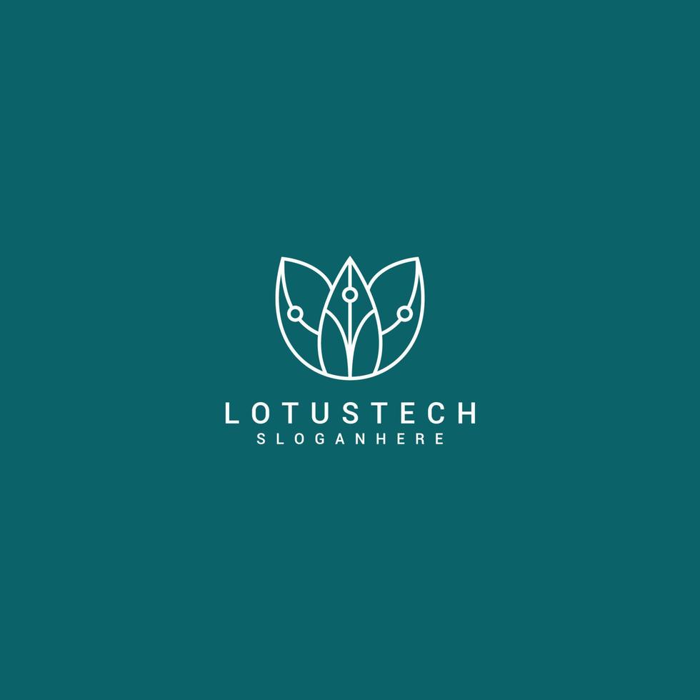 vetor de ícone de design de logotipo de tecnologia de lótus