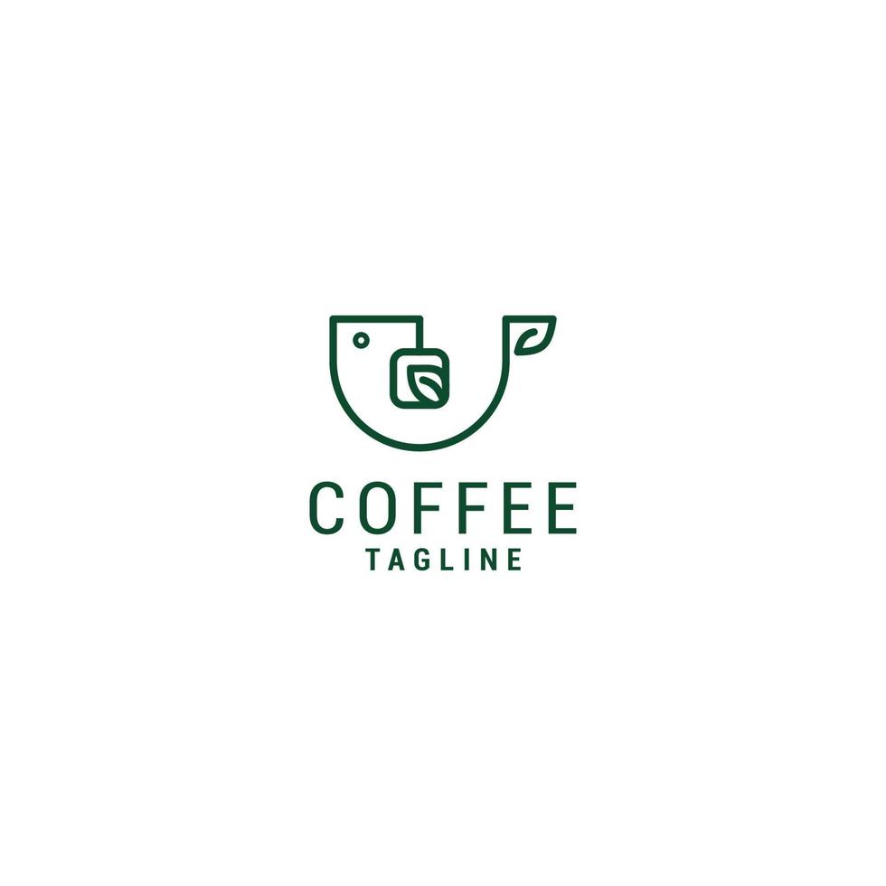 vetor de ícone de design de logotipo verde café