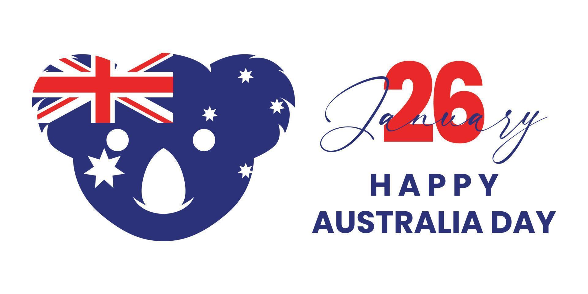 26 de janeiro feliz dia da austrália. ilustração em vetor feliz dia da austrália. adequado para cartão, cartaz e banner.