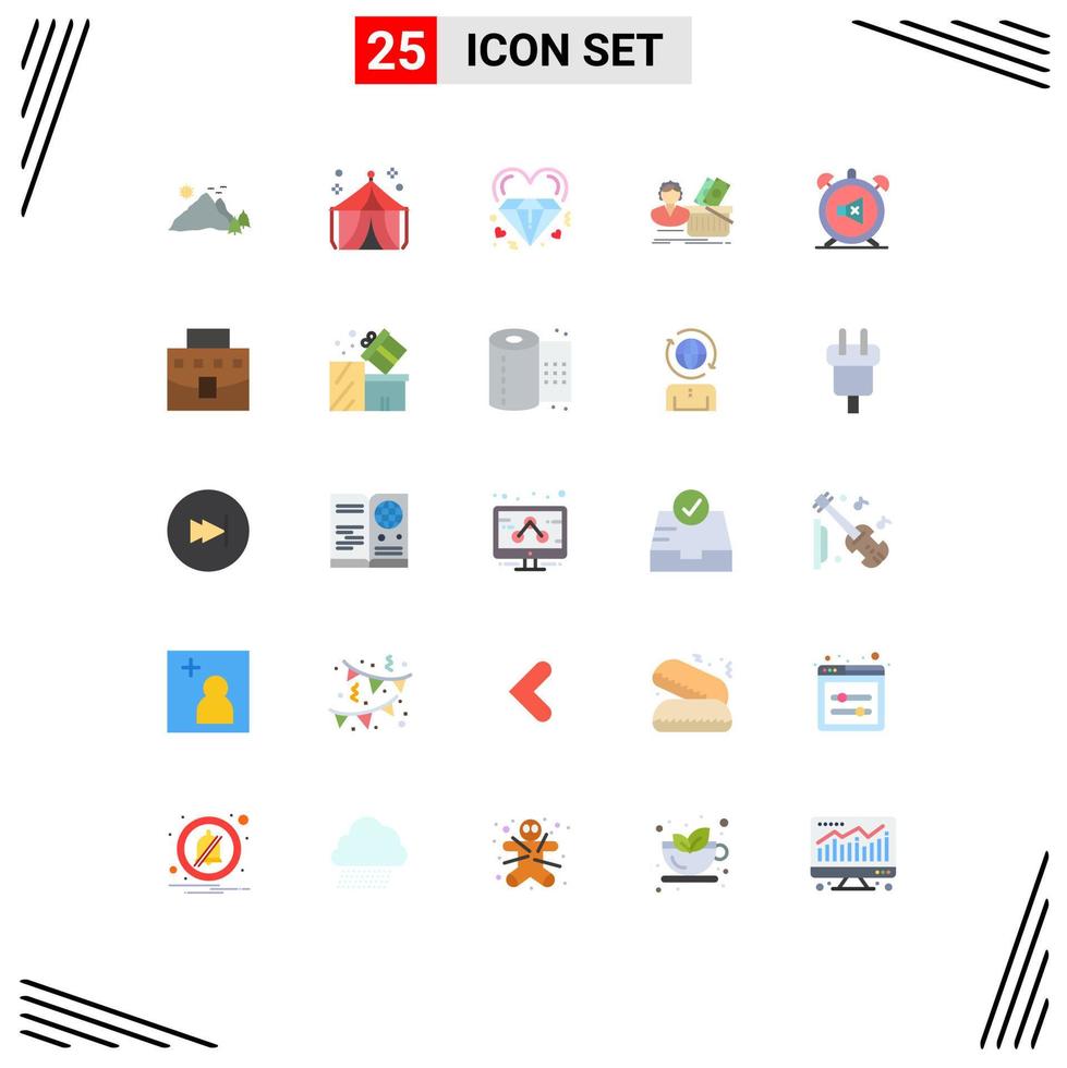 conjunto de 25 sinais de símbolos de ícones de interface do usuário modernos para compras, tenda de compras, salário, casamento, elementos de design de vetores editáveis
